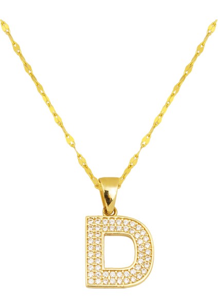 14 Ayar Altın D Harfi Kolye