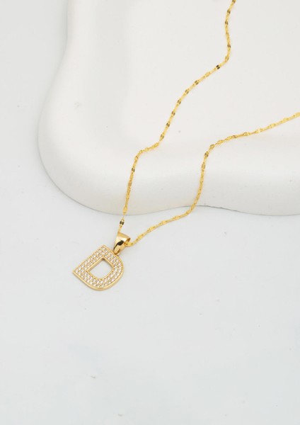 14 Ayar Altın D Harfi Kolye modelleri