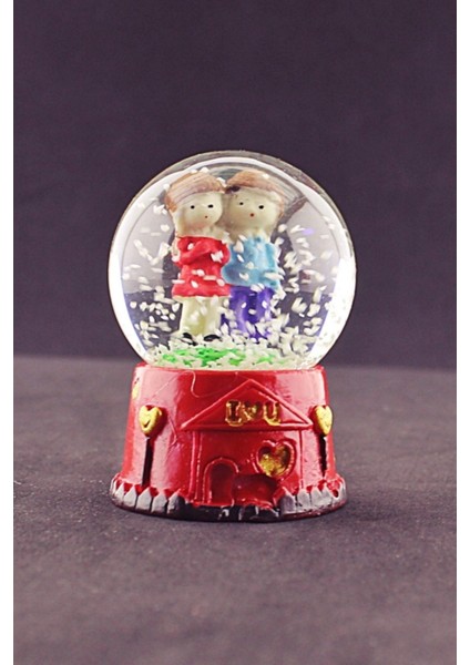 Sevimli Çift Temalı Mini Kar Küresi Işıklı, Kalp Kutuda, 6,5 cm fırsatları