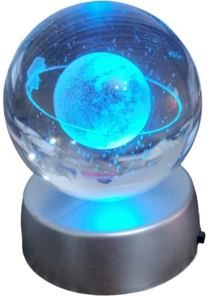 Renk Değiştiren Kristal Cam Küre LED Işıklı Gezegen Lamba modelleri