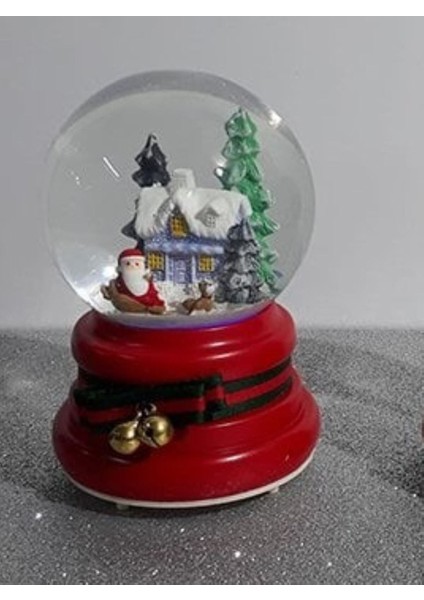 Işıklı Noel Baba Cam Kar Küresi ve Müzik Kutusu, Orta Boy, Sıcak Atmosfer fiyatları