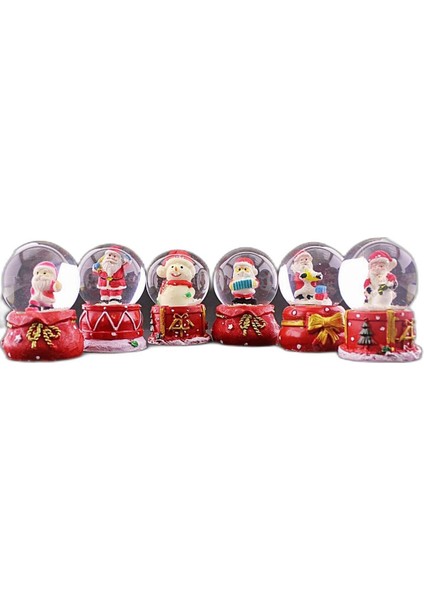 Yılbaşı Temalı Işıklı Kar Küresi 6'lı, Mini Boy, 2024 Için Parlak Süsler indirimleri