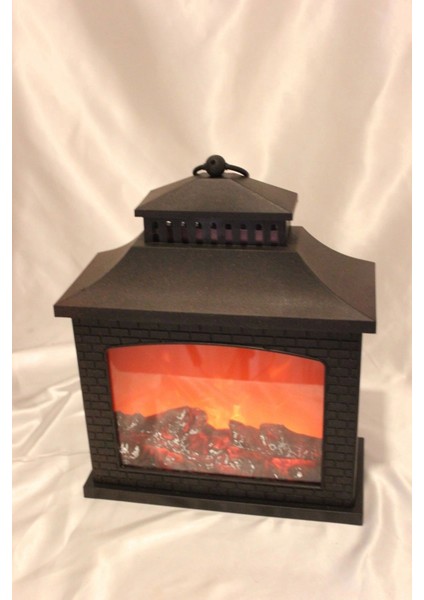 Kahverengi Masa Üstü Şömine Lamba, Şık ve Doğal Aydınlatma Sağlar. modelleri