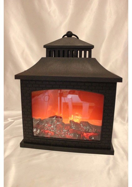 Kahverengi Masa Üstü Şömine Lamba, Şık ve Doğal Aydınlatma Sağlar. fırsatları