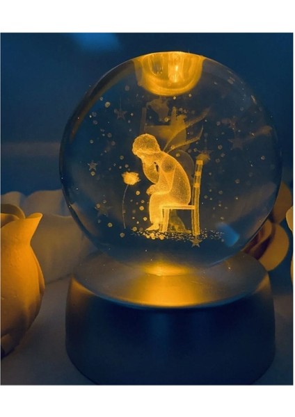 3D Renkli Işıklı Cam Küre, Küçük Prens Temalı Dekorasyon Parlaklık fiyatları