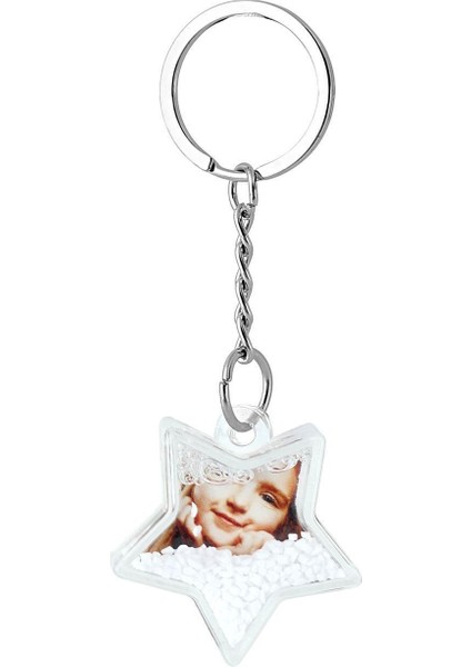 Beyaz Yıldız Anahtarlık ve Kar Küresi, Şık ve Kullanışlı Detay.