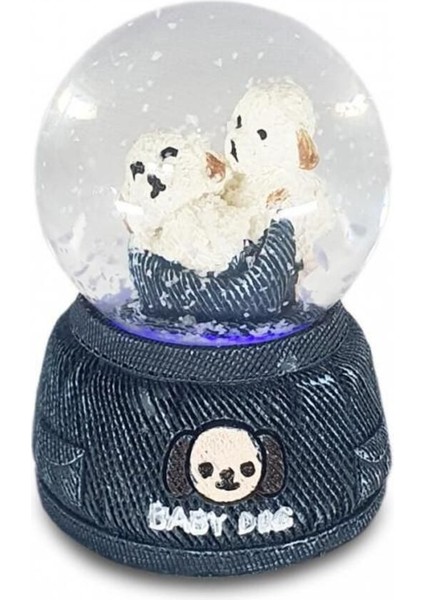 Siyah Yavru Köpekleri Minik Kar Küresi ile Şık ve Sevimli Dekorasyon Parçası modelleri