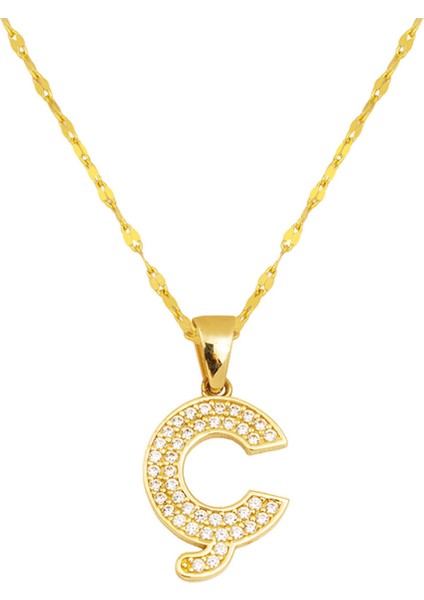 Ç Harfi Altın Kolye 14 Ayar
