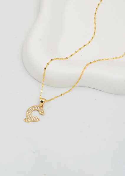 Ç Harfi Altın Kolye 14 Ayar modelleri