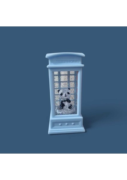 Mavi Işıklı Panda Tasarımlı Retro Telefon Kulubesi, Şık ve Güzel Dekorasyon Ürünü fiyatları
