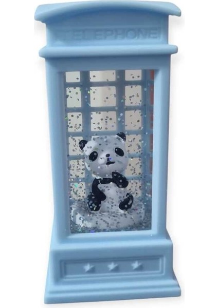 Mavi Işıklı Panda Tasarımlı Retro Telefon Kulubesi, Şık ve Güzel Dekorasyon Ürünü modelleri