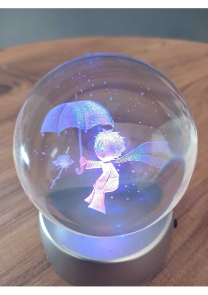 Işıklı Cam Küre, Çocuk ve Gül Temalı, Parlak ve Şeffaf Dekorasyon Parçası fırsatları