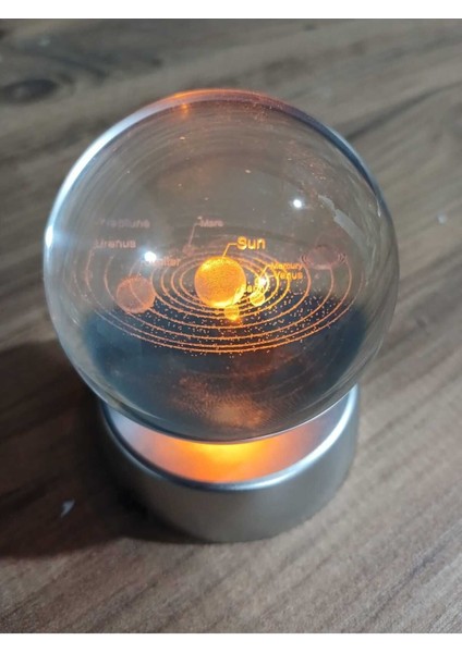 Işıklı Şeffaf Cam Küre ile Güneş Sistemi Dekorasyonu fiyatları