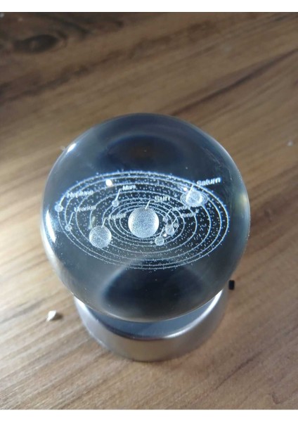 Işıklı Şeffaf Cam Küre ile Güneş Sistemi Dekorasyonu fırsatları