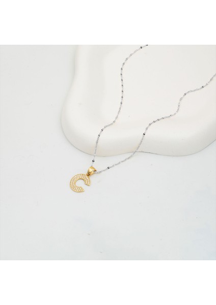 C Harfi 14 Ayar Altın Kolye Ucu modelleri