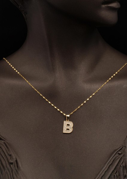 B Baş Harfi 14 Ayar Altın Kolye fiyatları