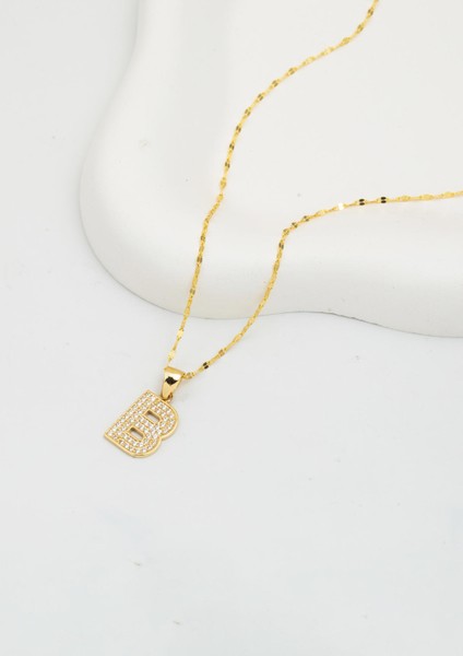 B Baş Harfi 14 Ayar Altın Kolye modelleri