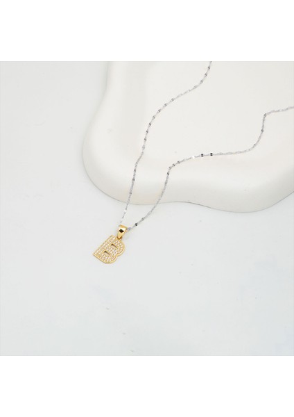 B Baş Harfi 14 Ayar Altın Kolye Ucu modelleri