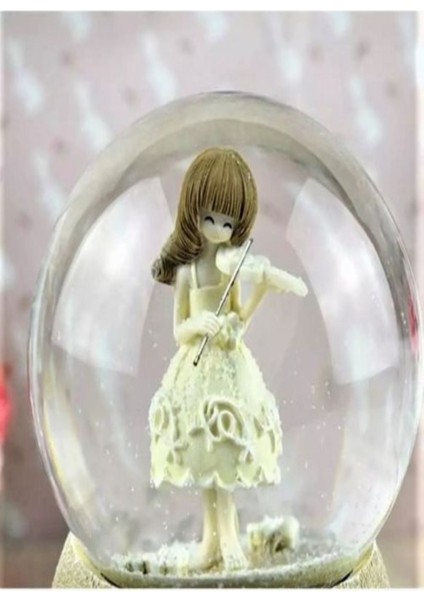 Sevimli Kız Figürlü Kar Küresi ve Müzik Kutusu, Zarif Dekorasyon Parçası fiyatları