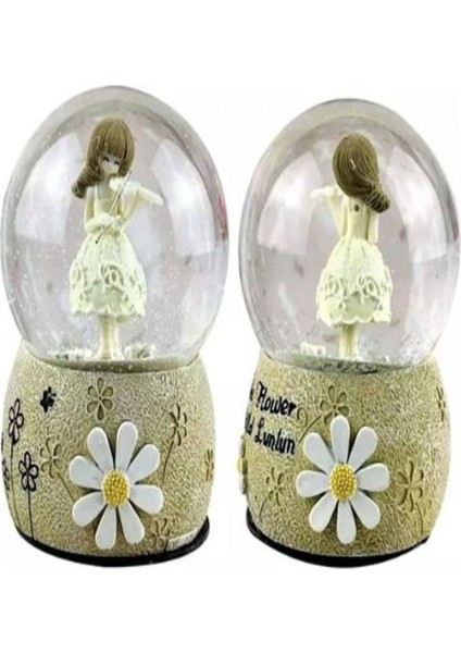 Sevimli Kız Figürlü Kar Küresi ve Müzik Kutusu, Zarif Dekorasyon Parçası modelleri