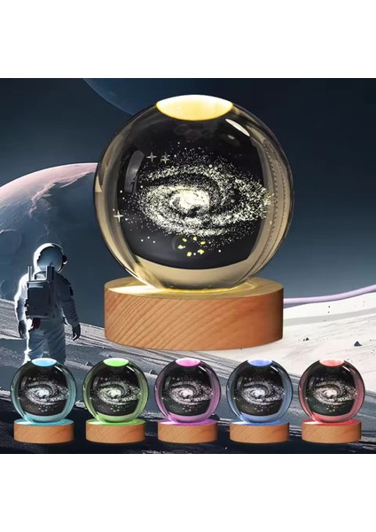 Işıklı Ahşap Kaideli Toz Bulutu Cam Küre ve Anahtar Seti, Özel Tasarım, 8cm indirimleri