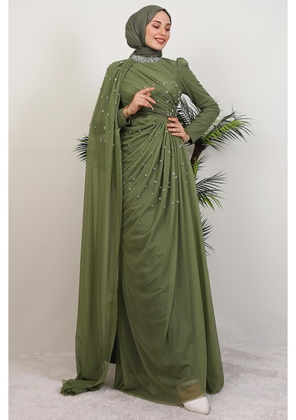 Asrın Boncuk Abiye Soft Yeşil fırsatları