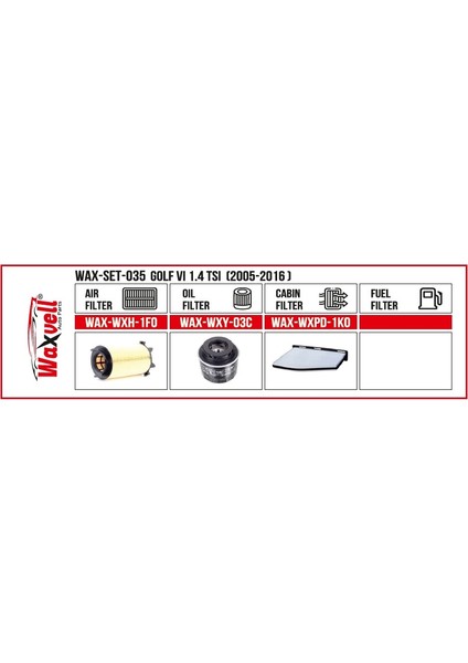 Golf Vı 1.4 Tsı Filtre Bakım Seti (2005-2016