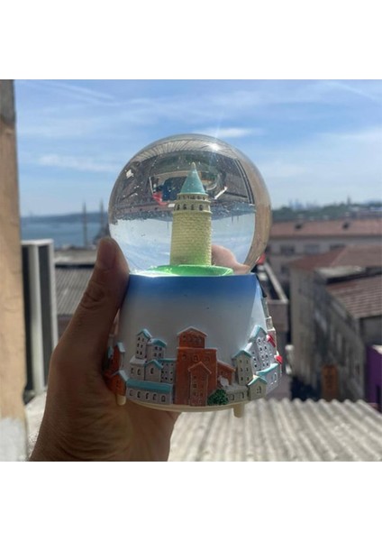 Büyük Boy Işıklı Müzikli Otomatik Kar Küresi, Galata Kulesi Tasarımı