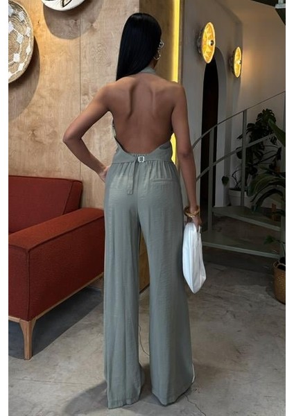 Halter Yaka Yelekli Modal Takım 10144