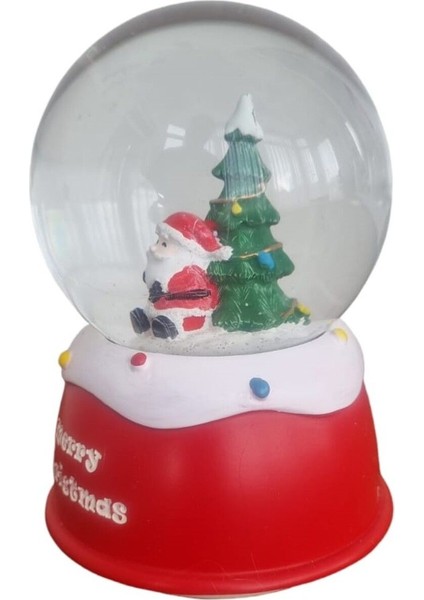 Işıklı Noel Baba ve Kar Küresi, Yılbaşı Dekoru, Orta Boy, Kırmızı fiyatları