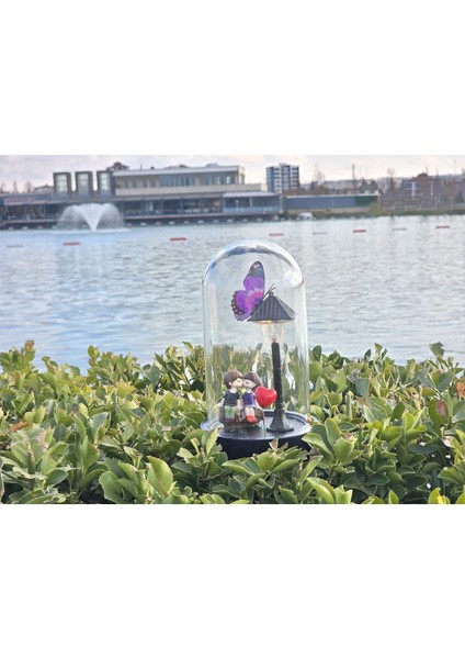 Renkli Işıklı Cam Fanus, Şık ve Huzurlu Dekorasyon Parçası fırsatları