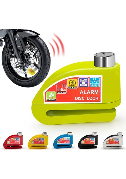 Alarmlı Motorsiklet Disk Fren Kilidi Motosiklet Scooter Bisiklet Atv Için Sesli Güvenlik Alarmı