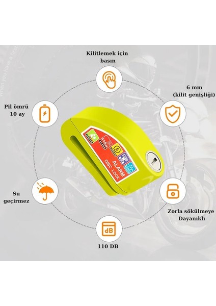 Alarmlı Motorsiklet Disk Fren Kilidi Motosiklet Scooter Bisiklet Atv Için Sesli Güvenlik Alarmı fırsatları