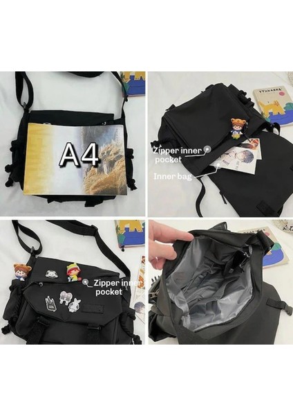 Yüksek Kapasiteli Kore Tarzı Messenger Çanta Siyah fiyatları