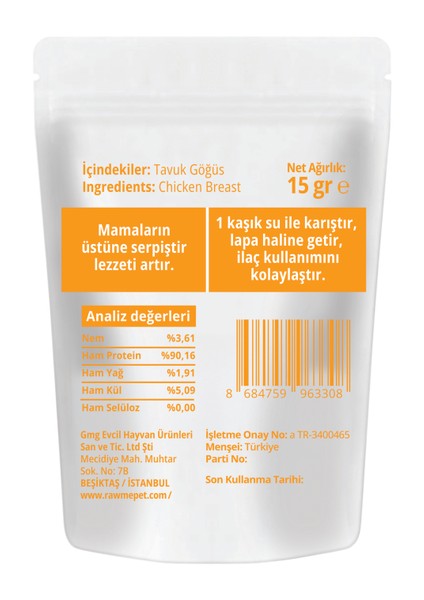 Tavuk Göğüs Tozu (15 gr) fiyatları