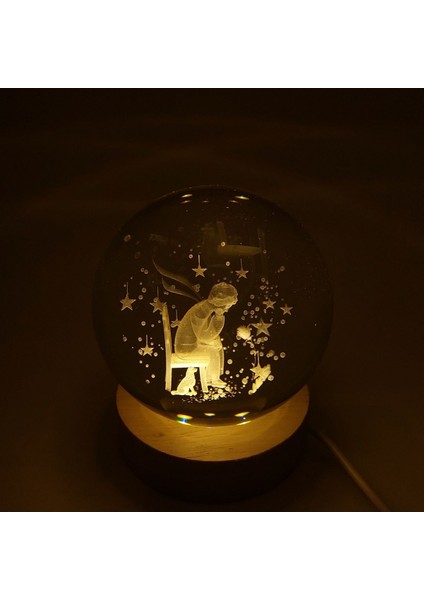 Işıklı Cam Küre, Kar Küresi, Küçük Prens Temalı, Büyük Boy, Dekoratif Hediye