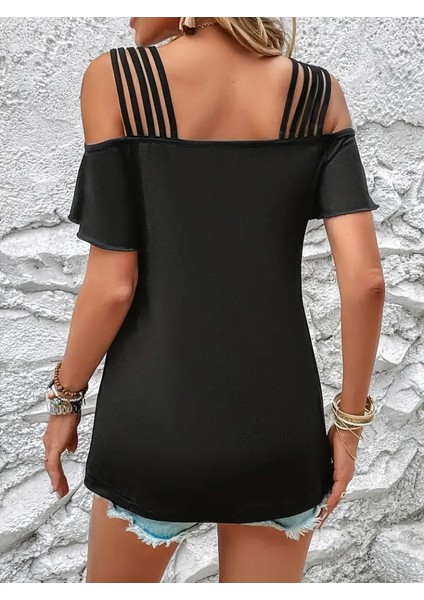 Kadın Kısa Kollu Beş Askılı Viskon Bluz indirimleri