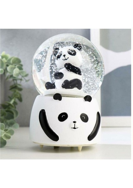 Siyah Beyaz Panda Kar Küresi, Büyük Boy, Şık ve Sıradışı Dekorasyon Parçası