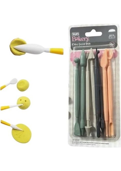 Marzipan Set Şeker Hamuru Şekillendirici 8 Parça