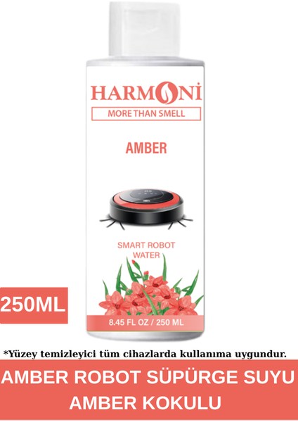 Amber Akıllı Robot Süpürge Suyu, Mop Suyu, Robot Süpürge Deterjanı Yüzey Temizleyici 250ML