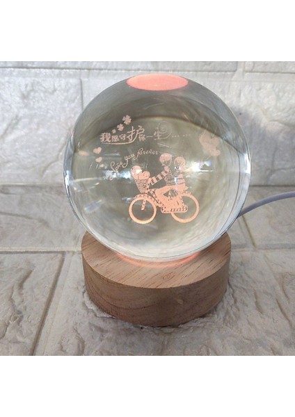 Işıklı Ahşap Kaideli Aşk ve Sonsuzluk Temalı Cam Küre 8X6CM fiyatları