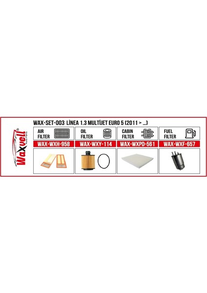 Linea 1.3 Multijet Filtre Bakım Seti Euro 5 (2011 > …)