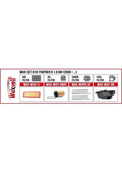Partner Iı 1.6 Hdı Filtre Bakım Seti (2008 > …)