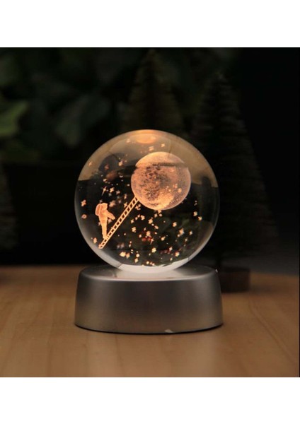 Renk Değiştiren 3D Işıklı Astronot Tasarımlı Cam Küre, Sade ve Şık Dekorasyon Ürünü fiyatları