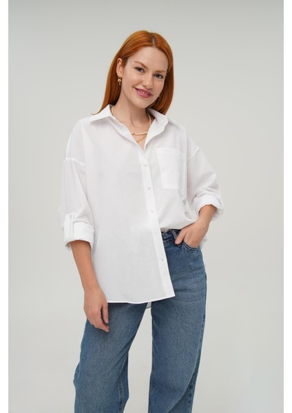 Tek Cepli Ekru Gömlek