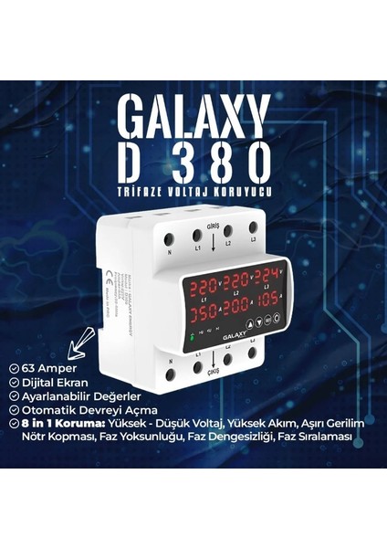 D380 Trifaze Daire Voltaj ve Akım Koruyucu Kontrol Cihazı fırsatları