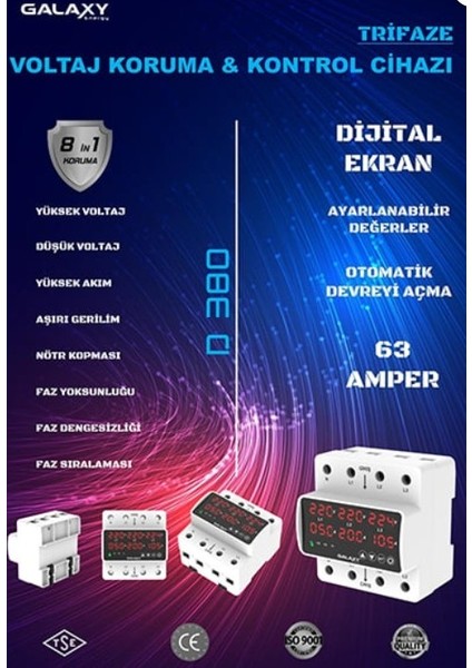 D380 Trifaze Daire Voltaj ve Akım Koruyucu Kontrol Cihazı indirimleri
