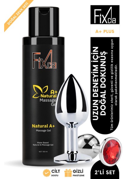 Natural A+ Masaj Jeli 150 ml + Metal Plug 2’li Set