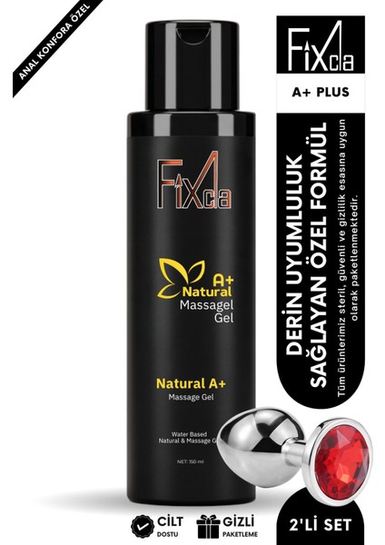 Natural A+ Masaj Jeli 150 ml + Özel Plug 2’li Set