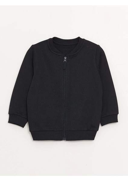 Lcw Kids Lacivert Kolej Yaka Uzun Kollu Basic Erkek Bebek Fermuarlı Sweatshirt